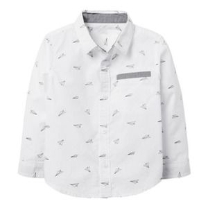 Gymboree Paper Plane White Cotton Button Down (size XS)